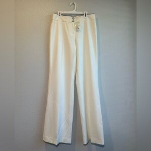 White House Black Market Ivory Trousers with Black Trim
